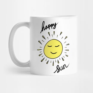 Happy Sun Yellow Hand Drawing Mug